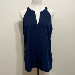 Banana Republic Factory Navy Blue Sleeveless Work Blouse Tank Top Size M